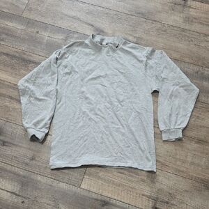 vintage 1990s Nike embroidered mini swoosh mock neck long sleeve shirt in gray